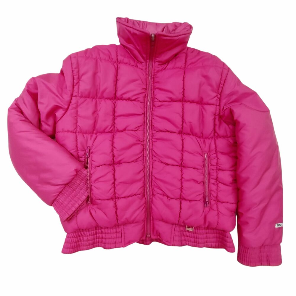 Vintage Fera Puffer Jacket Womens 10 Hot Pink Full Zip Insulated Winter Outdoor - Picture 2 of 12